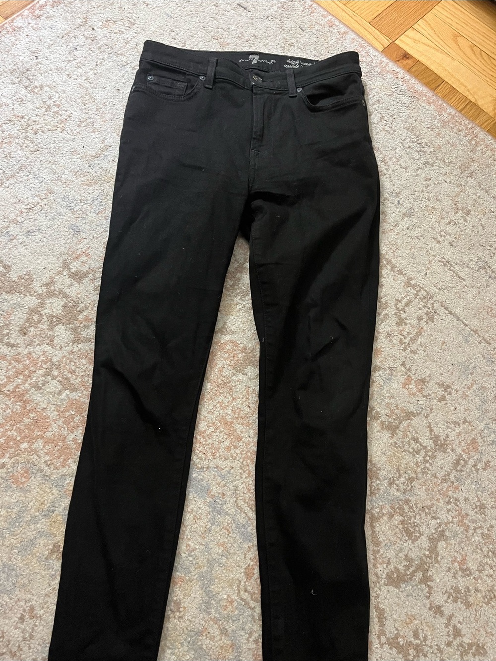 7 for all mankind ankle gwenevere skinny black jeans